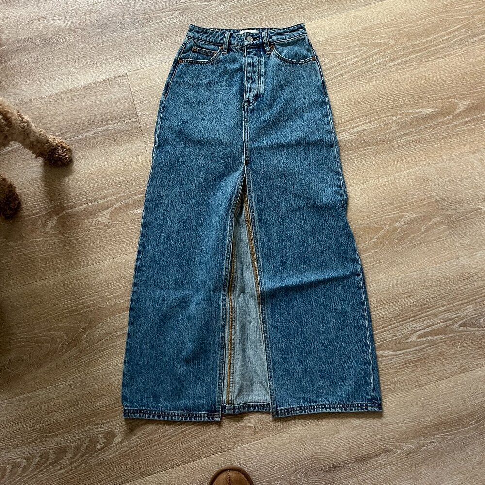 Still Here NYC Denim Midi Skirt size 22